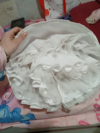 Cancán niña tirantes ajustables blanco