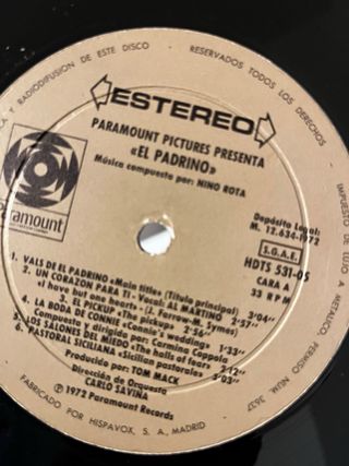 Vinilo El Padrino Banda Sonora Original