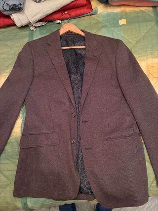 Americana Marrón con Forro Estampado