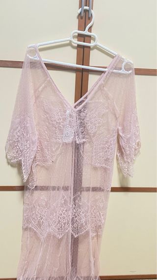 Camisón de encaje rosa  Talla M