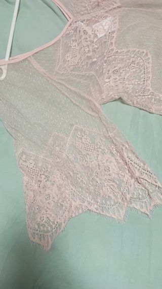 Camisón de encaje rosa  Talla M