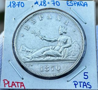 Moneda 5 Pesetas Plata 1870 *(18-70). EBC