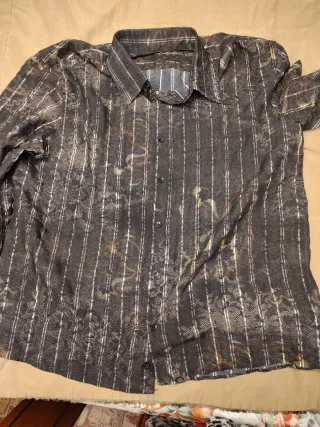 Camisa MLT Negra Rayas Hombre