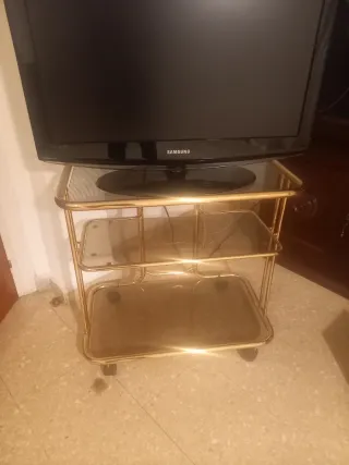 Mesa auxiliar cristal 3 estantes