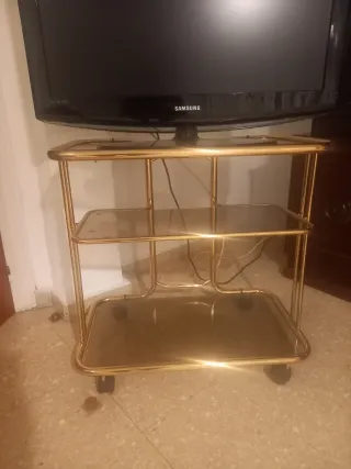 Mesa auxiliar cristal 3 estantes