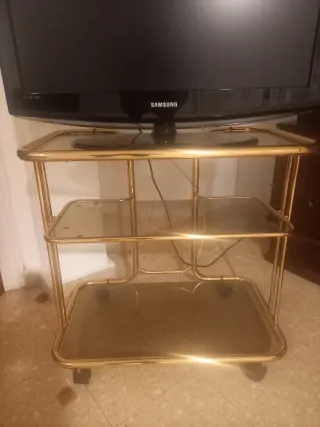 Mesa auxiliar cristal 3 estantes