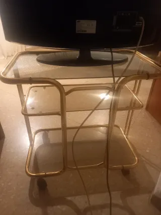 Mesa auxiliar cristal 3 estantes