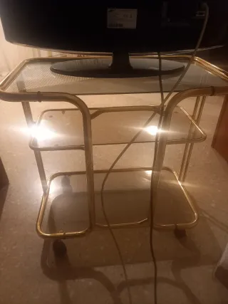 Mesa auxiliar cristal 3 estantes