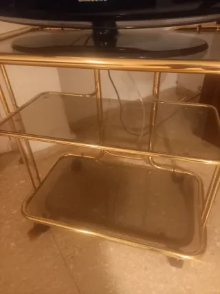 Mesa auxiliar cristal 3 estantes