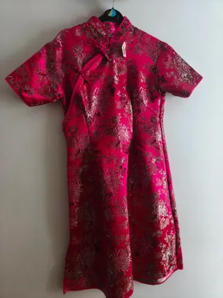 Vestido rosa fucsia estilo asiático