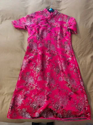 Vestido rosa fucsia estilo asiático