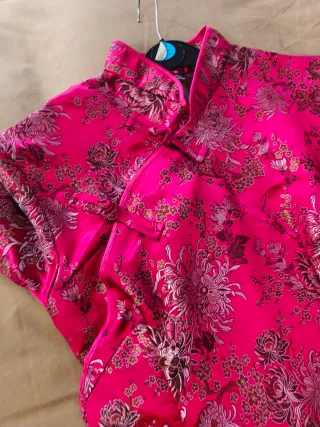 Vestido rosa fucsia estilo asiático