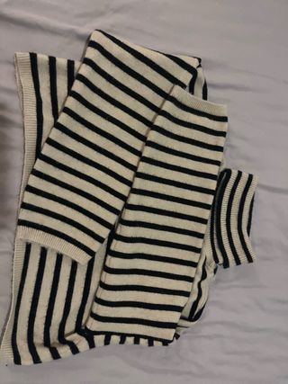 Bershka Suéter Curto Gola Alta Listrado