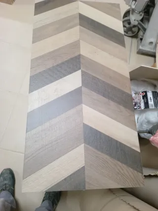 Azulejo decorado estilo madera chevron 6 pz 90x45