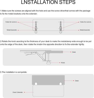 Extensión Escritorio Ergonómica Negro Carbono
