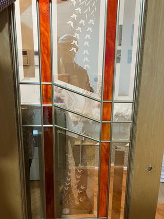 Vidriera para puerta de madera