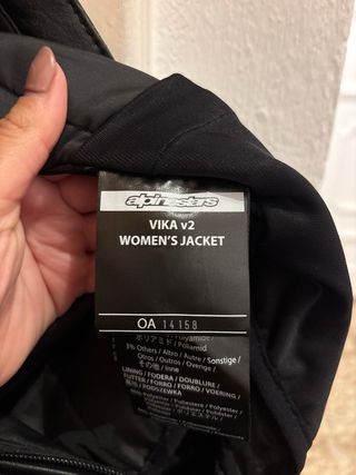 Chaqueta Cuero Negra AlpineStars Talla XS