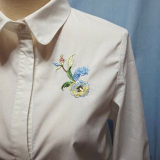 Camisa blanca Pavilion bordado floral