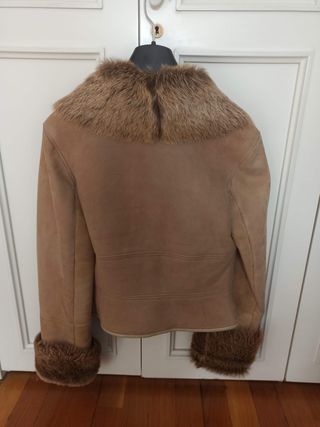 Chaqueta corta Rizal piel beige/marrón