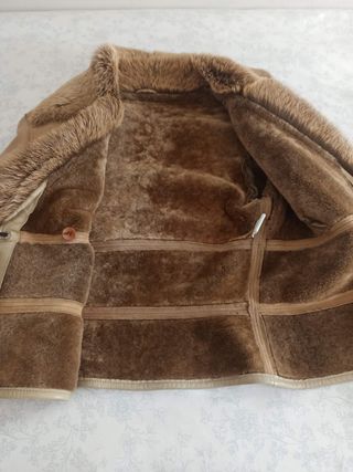 Chaqueta corta Rizal piel beige/marrón