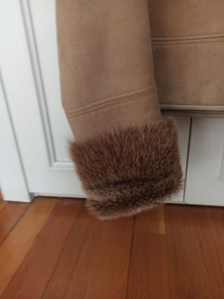 Chaqueta corta Rizal piel beige/marrón