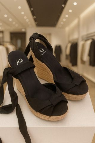 Sandalias cuña Hit Talla 37 Negras