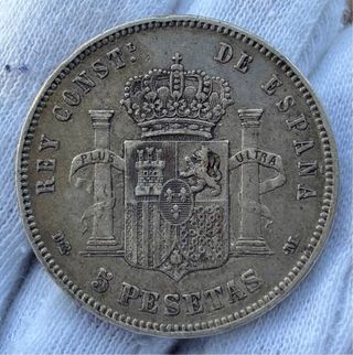 Moneda PLATA 5 Pesetas 1878 *X8-7X DEM ALFONSO XII