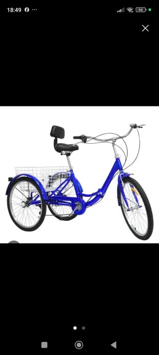 Triciclo Adulto Azul con Cesta