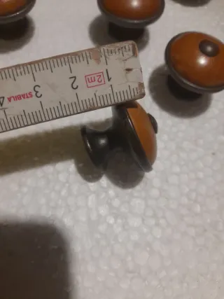 Pomelli Legno e Metallo Marrone bronzo