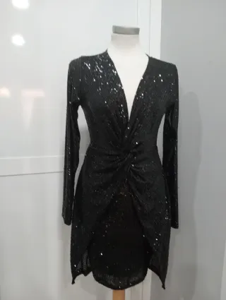 Vestido fiesta lentejuelas negro