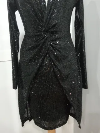 Vestido fiesta lentejuelas negro