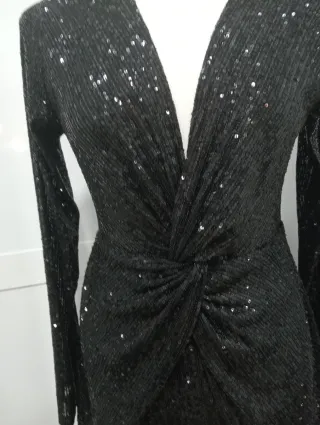 Vestido fiesta lentejuelas negro