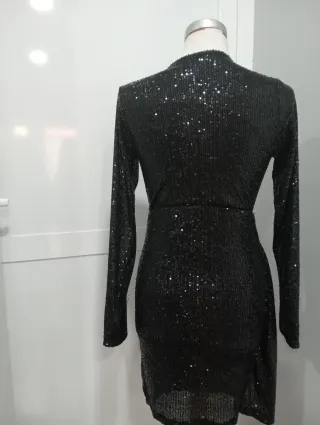 Vestido fiesta lentejuelas negro