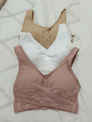 Pack 3 Sujetadores Top Mujer Encaje 2xl/3xl