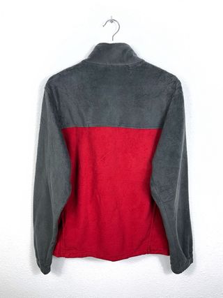 Chaqueta Forro Polar Columbia Oversize Gris Rojo