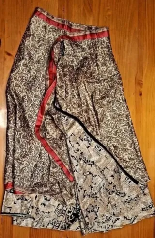 Falda larga pareo estampado