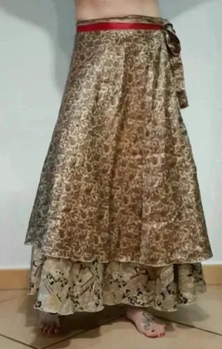 Falda larga pareo estampado