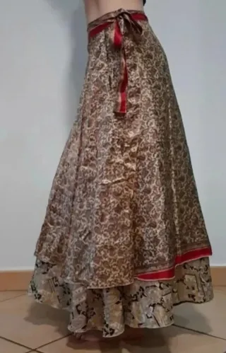 Falda larga pareo estampado