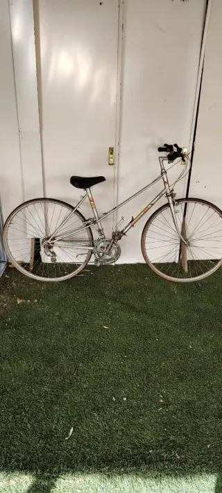 Bicicleta de paseo plateada