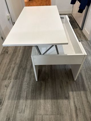 Mesa de centro elevable blanca