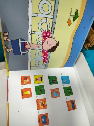 David va a la playa. Libro pictogramas