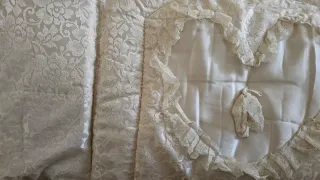 Completo per culla raso e pizzo