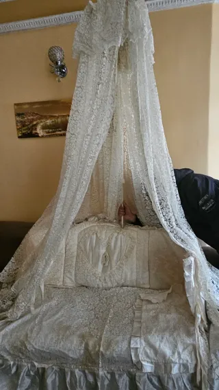 Completo per culla raso e pizzo