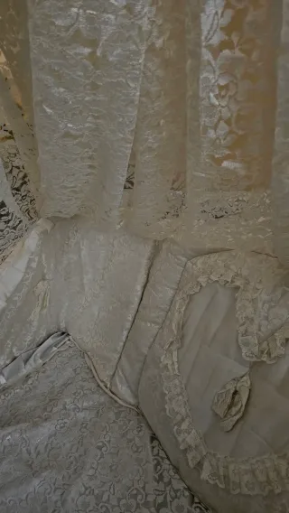 Completo per culla raso e pizzo