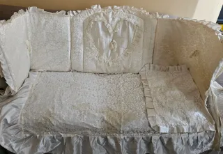 Completo per culla raso e pizzo