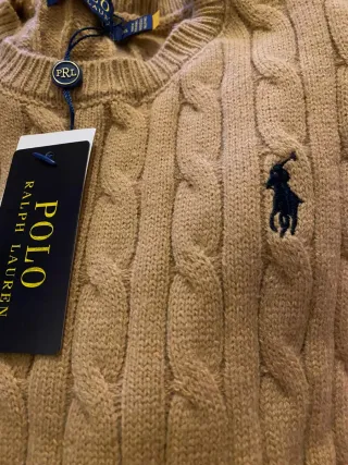 Jersey Polo Ralph Lauren trenzado camel nuevo.