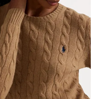 Jersey Polo Ralph Lauren trenzado camel nuevo.