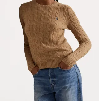 Jersey Polo Ralph Lauren trenzado camel nuevo.