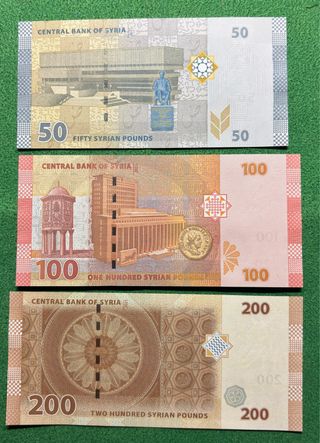 Siria Banconote 50, 100, 200 Lire