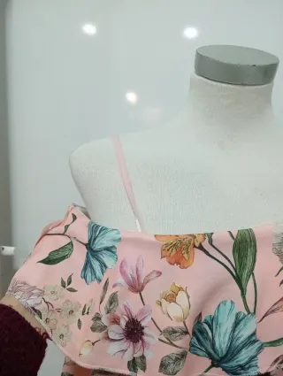 Vestido fiesta estampado floral rosa